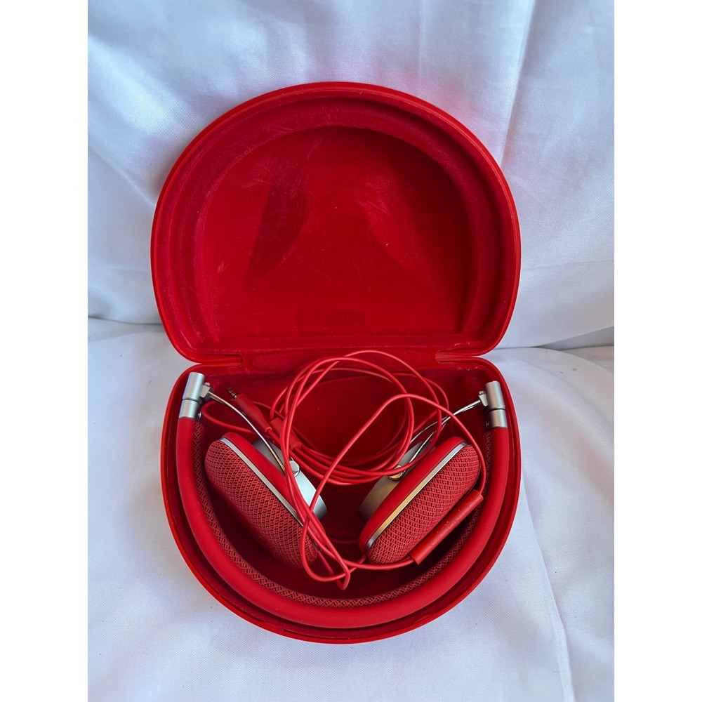 Bowers & Wilkins P3 Foldable Headphones Red with Hard Case